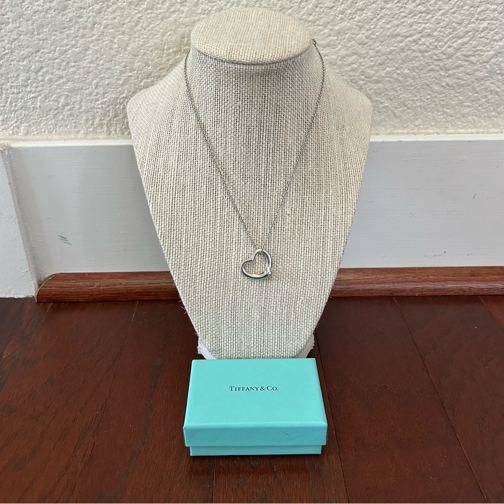 Auth Tiffany & Co. Elsa Peretti Open Heart Necklace SV925 excellent 7 g big sz